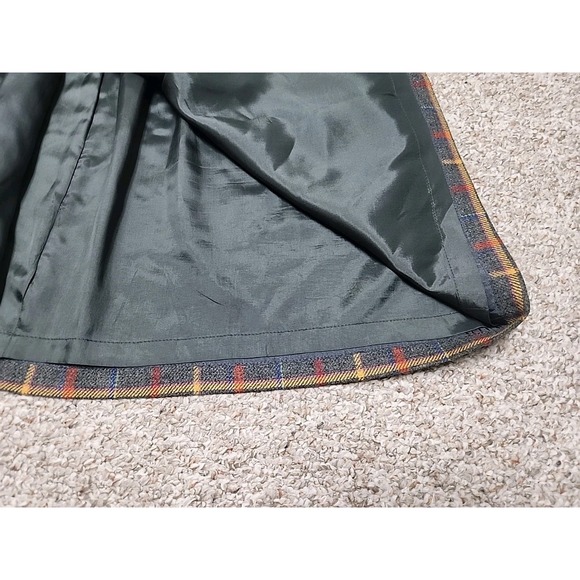 Talbots Vintage 80's USA Gray Red Blue Yellow Plaid Wool Wrap Skirt 6p 28x19 - Picture 8 of 12